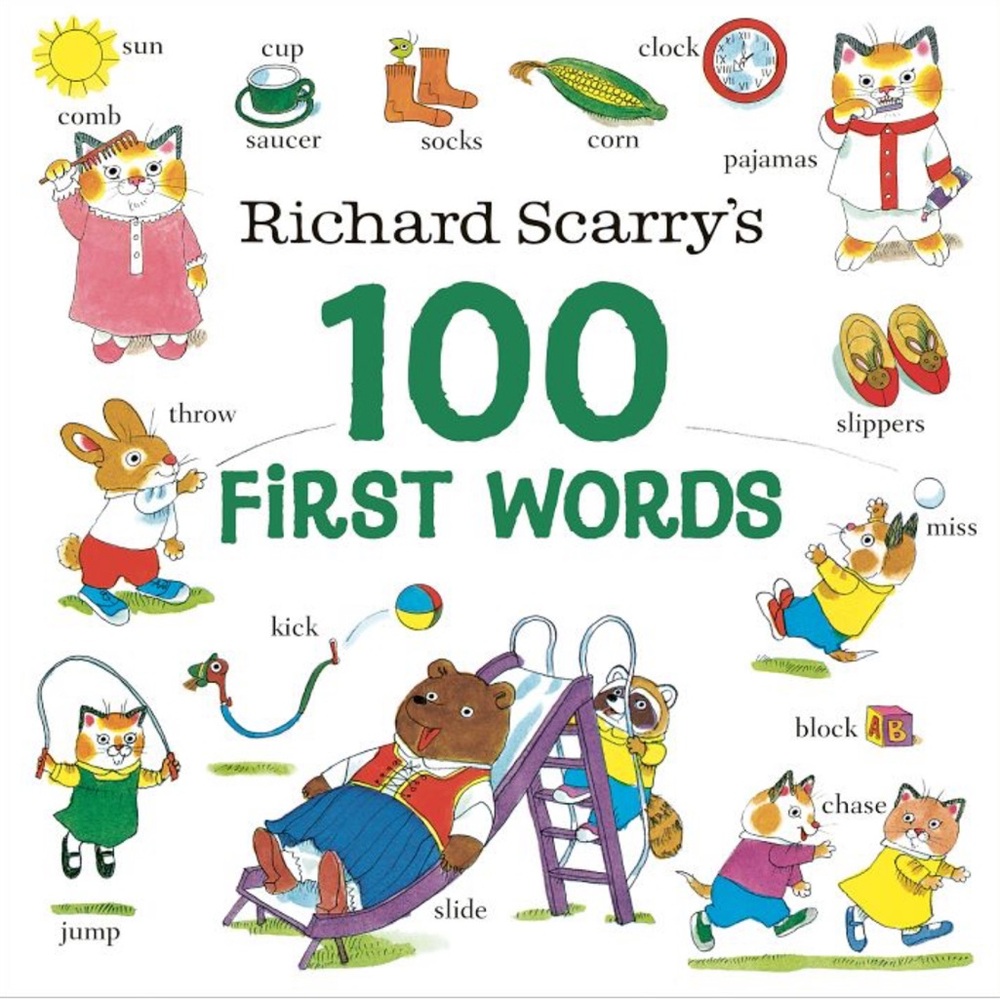 Richard Scarry's 100 First Words Book by Richard Scarry Paperback‎ Book